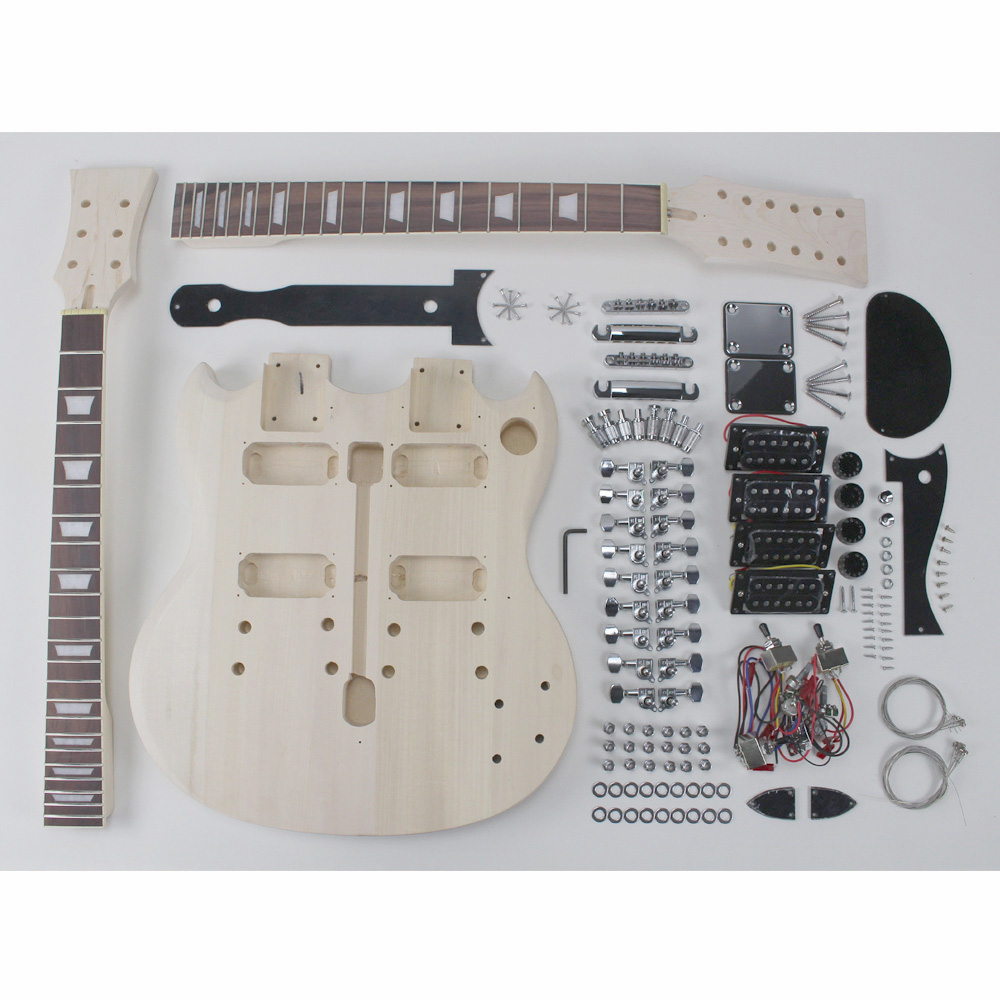 double neck unfinished Electric guitar kits.jpg